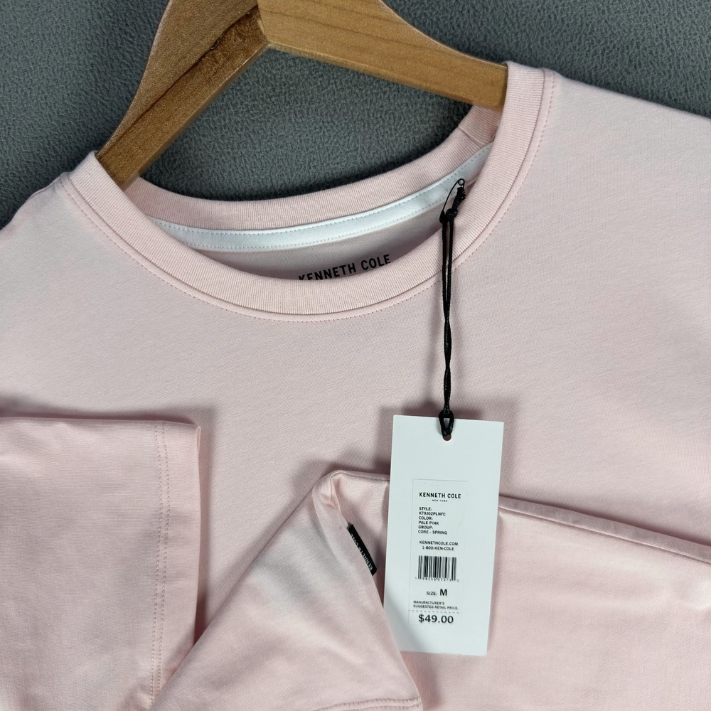 Kenneth Cole Shirt Mens Medium Pale Pink Minimalist Basic Tee New